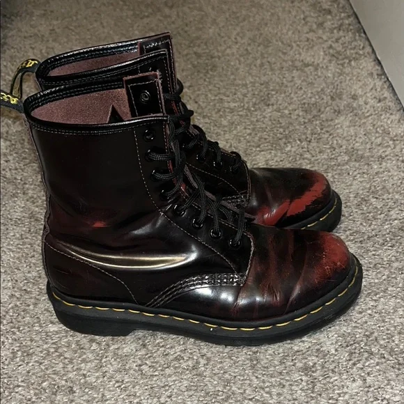 Dr. Martens Black and Red Boots - Picture 5 of 8